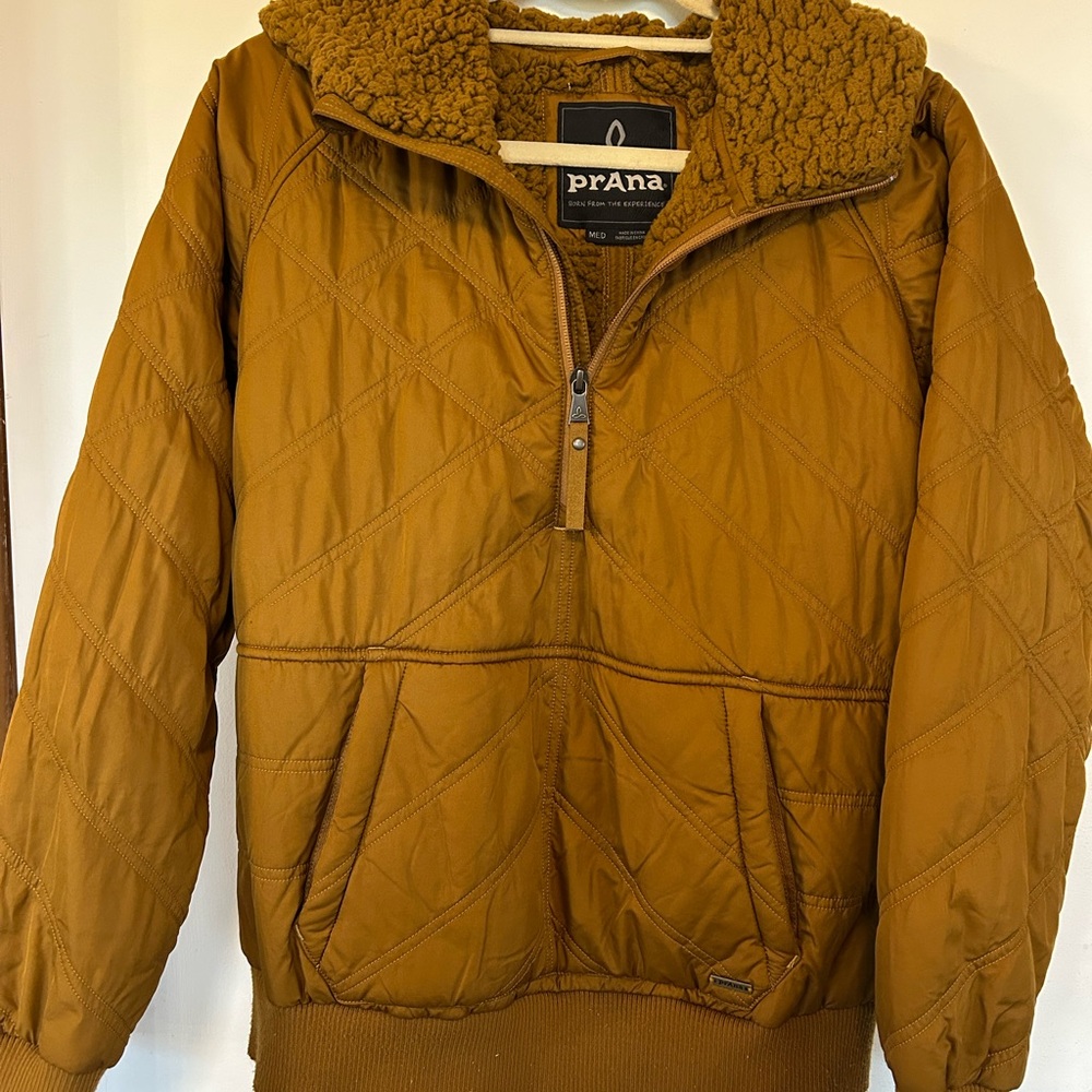 Prana Bronze Quilted Half-Zip Jacket